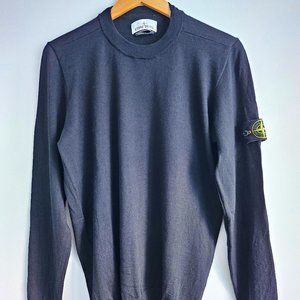 Stone Island Men's Black Sweater - Pre-Loved, Size Large